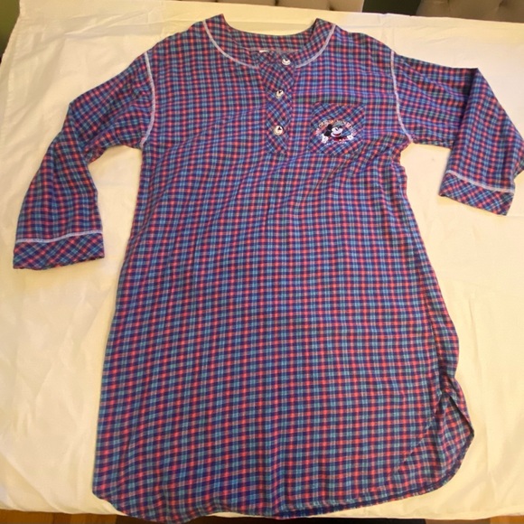 Disney Adult vintage 90s Mickey Checkered Nightgown sleep shirt